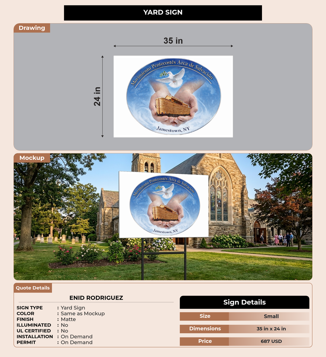 CUSTOM MOCKUP SIGN FOR Enid Rodriguez