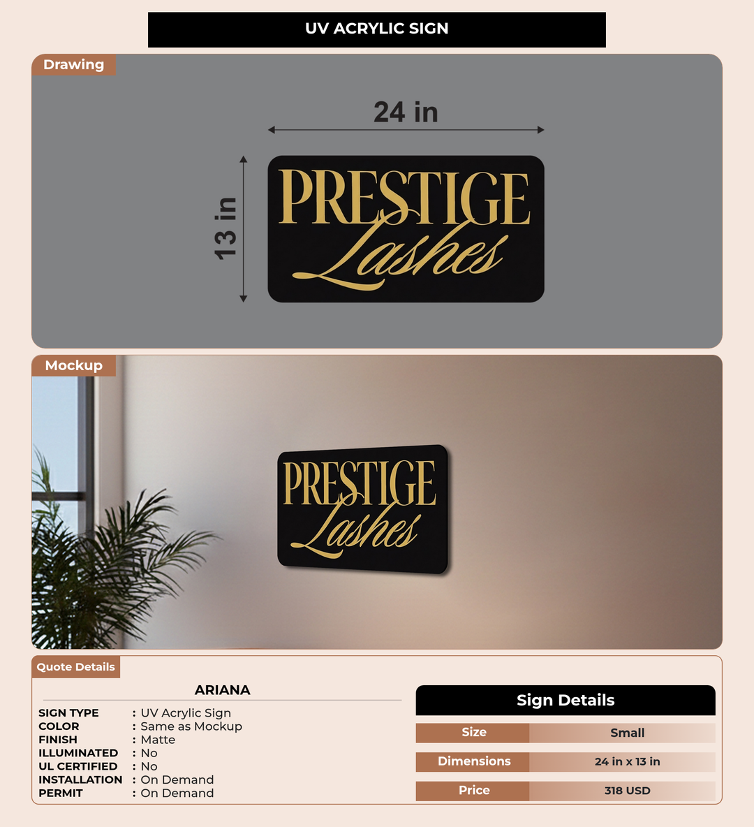 CUSTOM MOCKUP SIGN FOR ariana