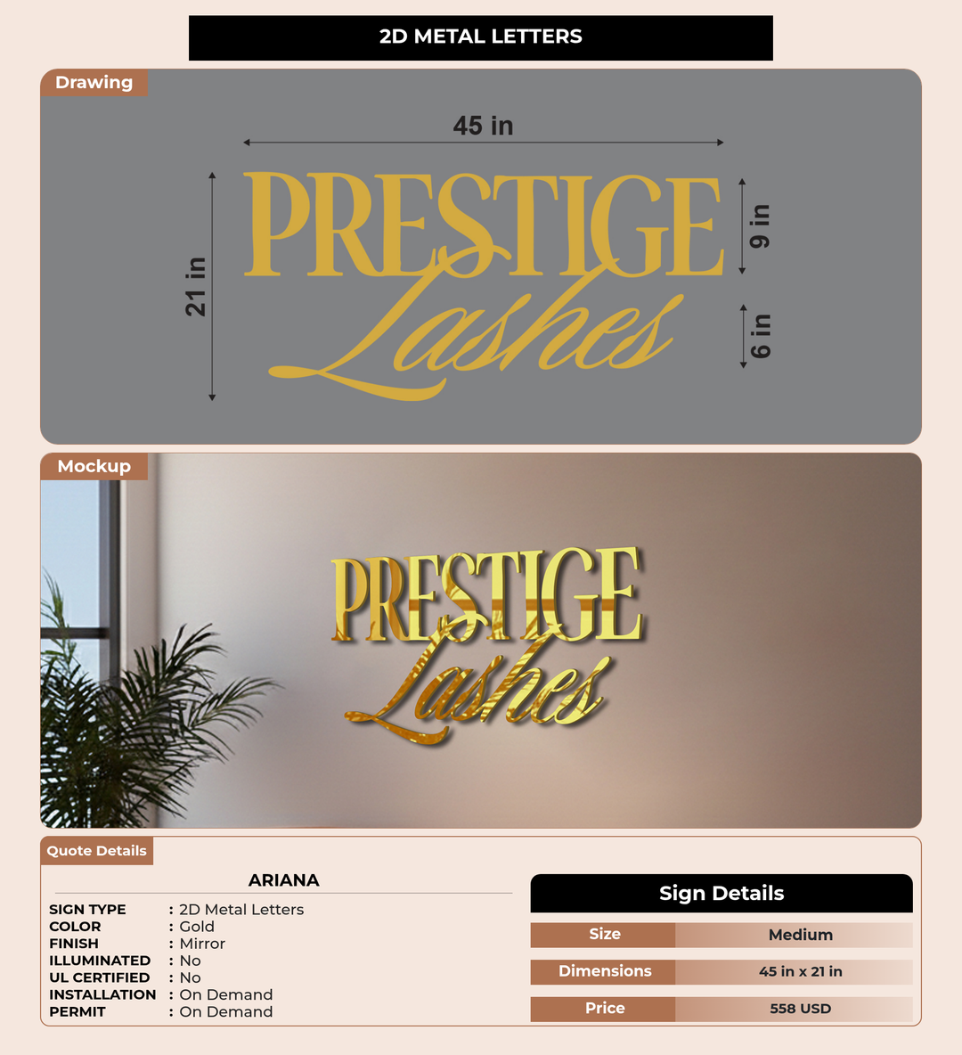 CUSTOM MOCKUP SIGN FOR ariana