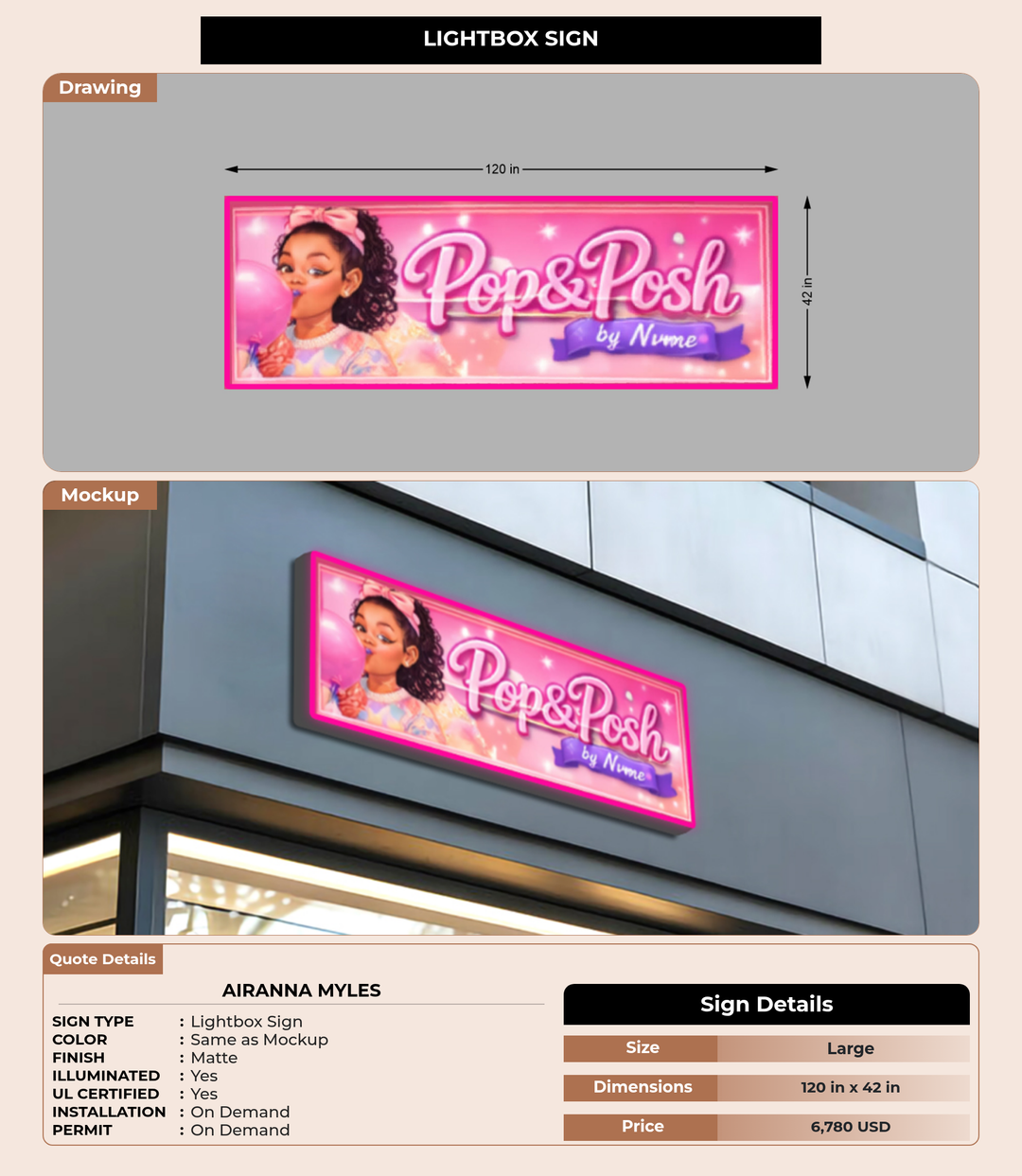 CUSTOM MOCKUP SIGN FOR Airanna Myles