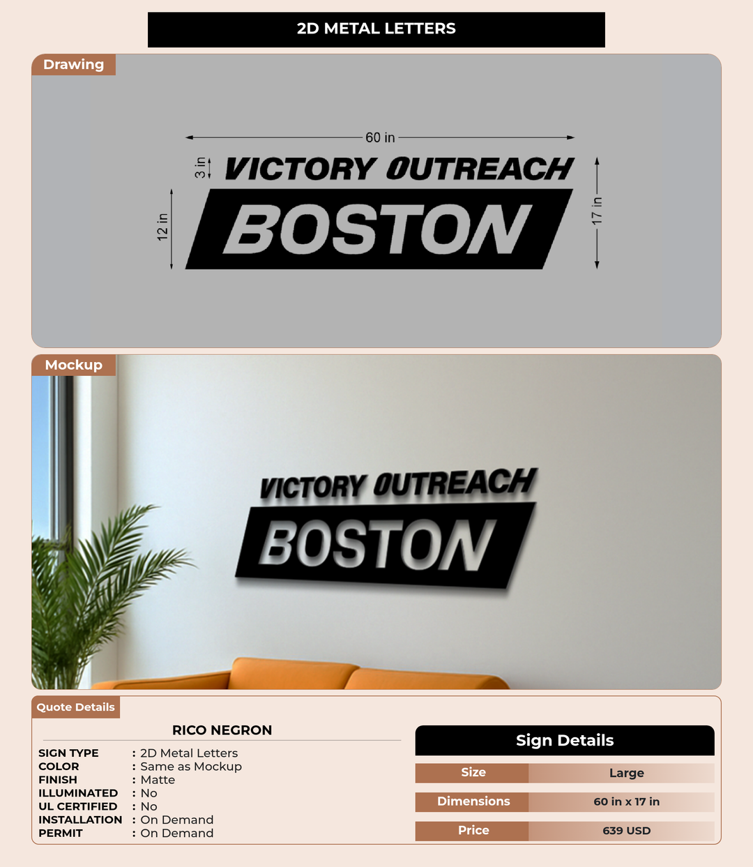 CUSTOM MOCKUP SIGN FOR Rico Negron