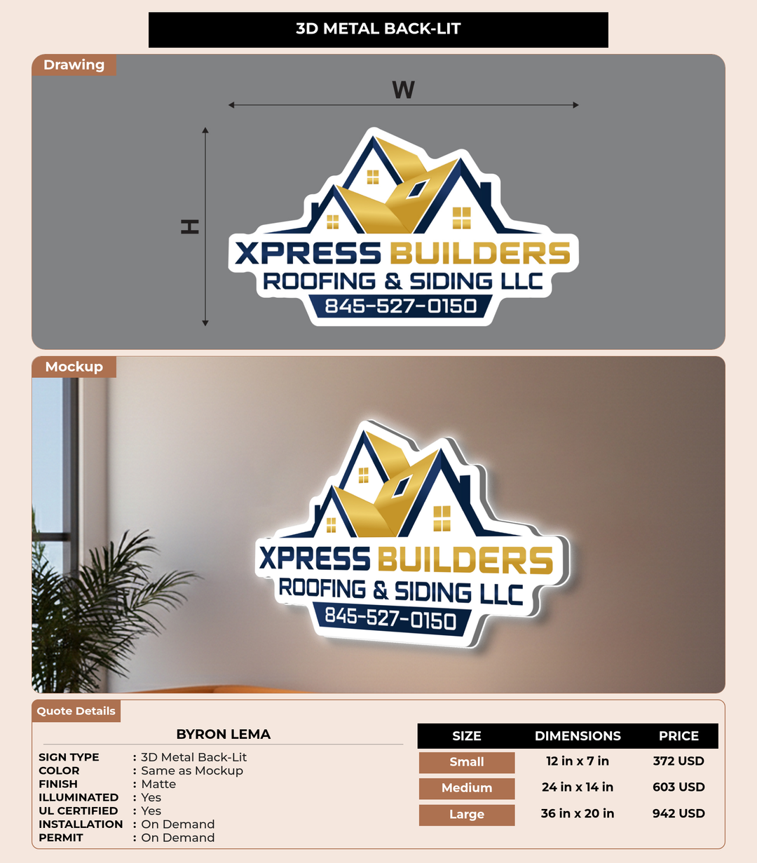 CUSTOM MOCKUP SIGN FOR Byron Lema