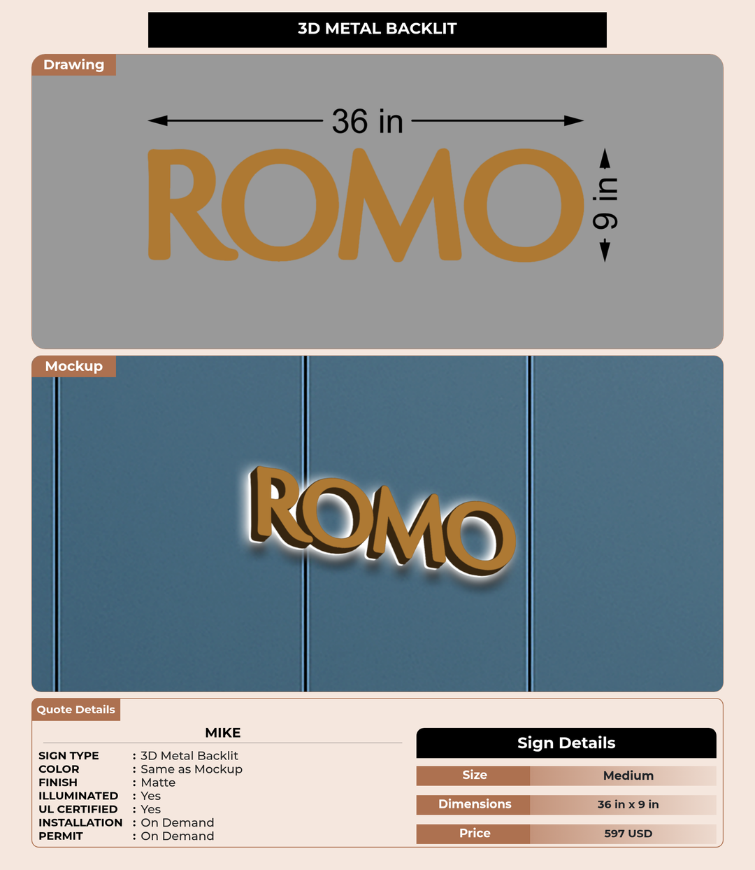 CUSTOM MOCKUP SIGN FOR Mike