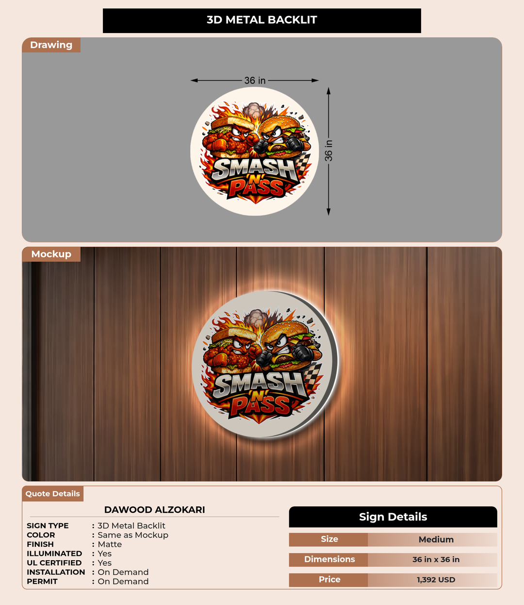 CUSTOM MOCKUP SIGN FOR Dawood Alzokari