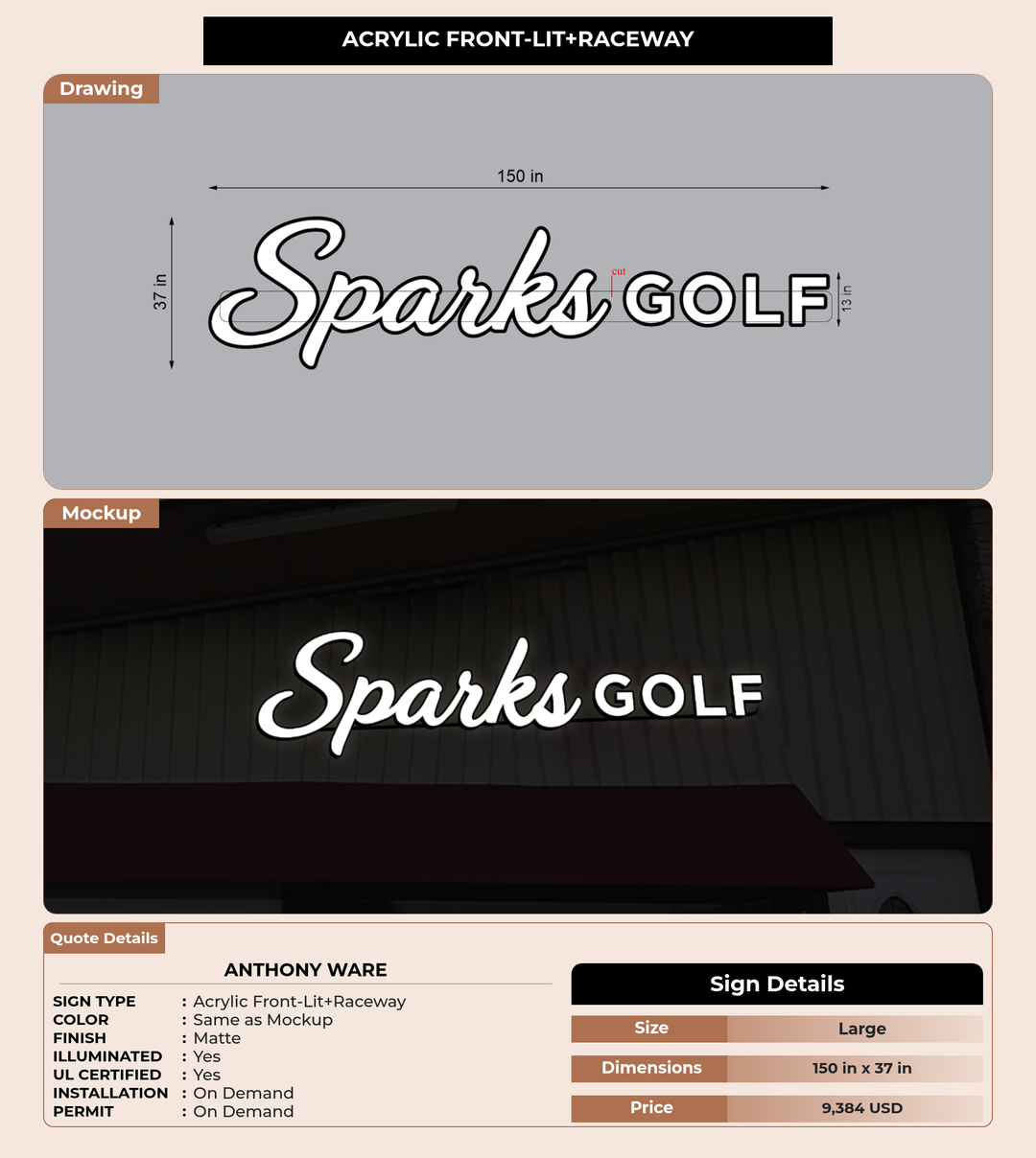 CUSTOM MOCKUP SIGN FOR Anthony Ware