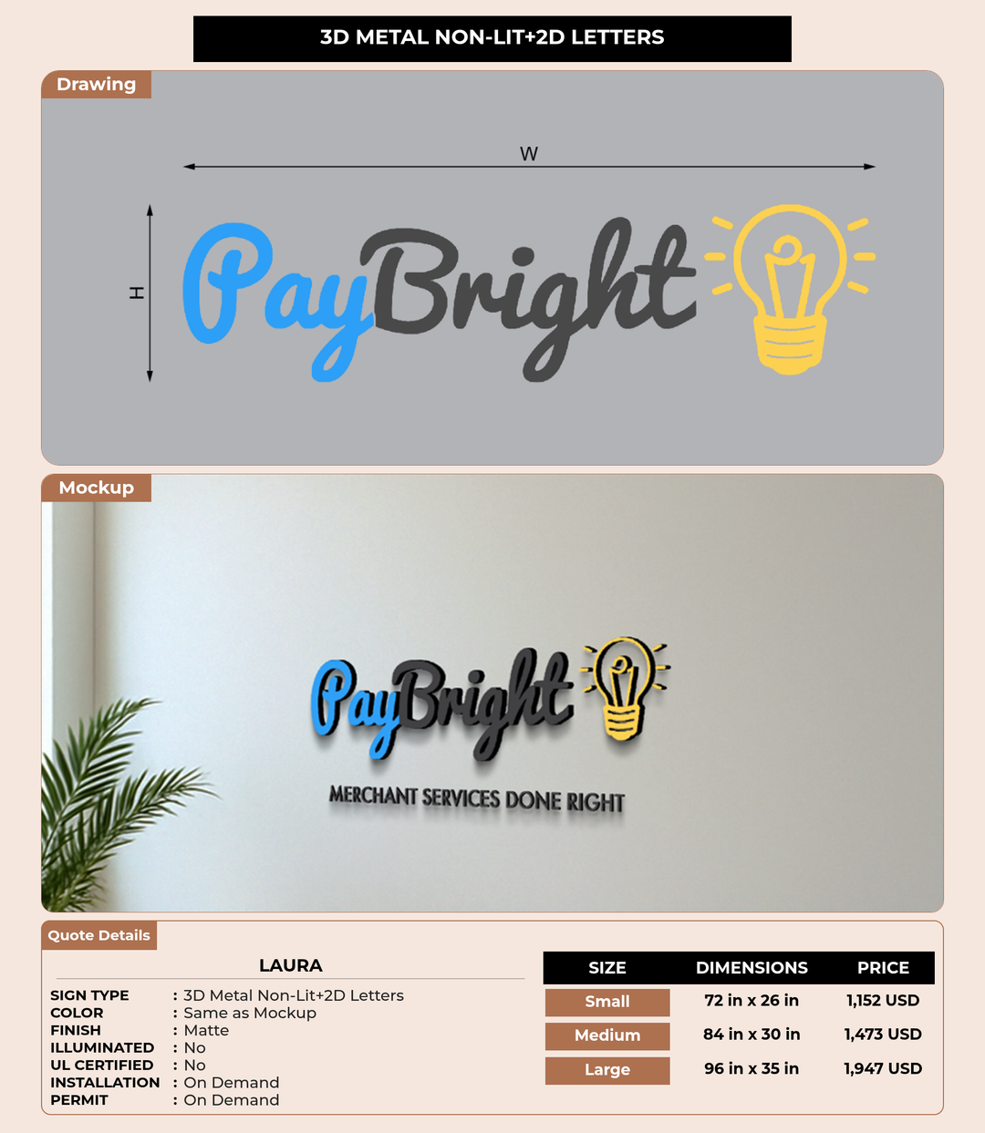 CUSTOM MOCKUP SIGN FOR Laura