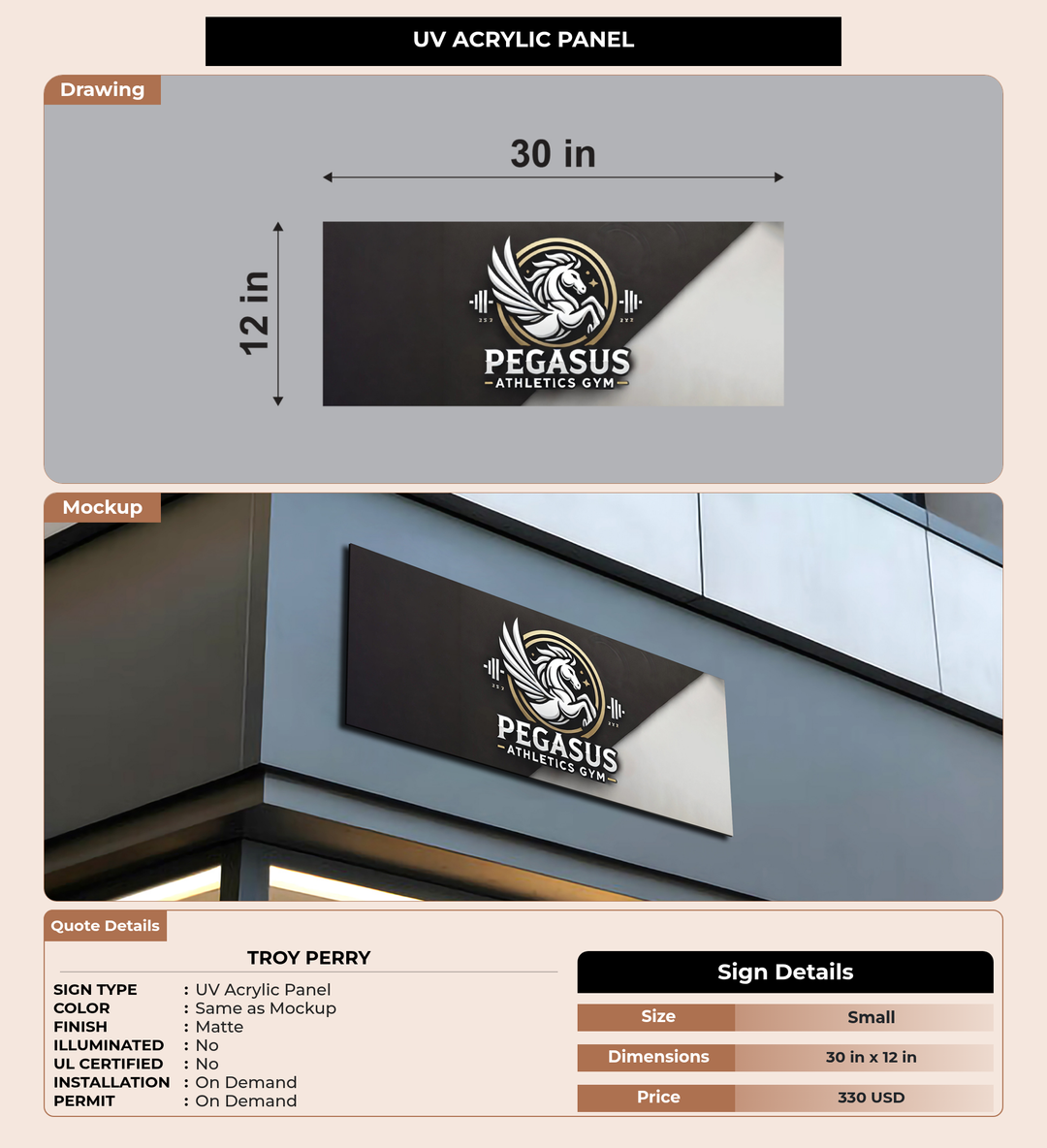CUSTOM MOCKUP SIGN FOR Troy Perry