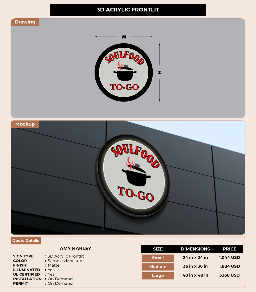 CUSTOM MOCKUP SIGN FOR Amy Harley