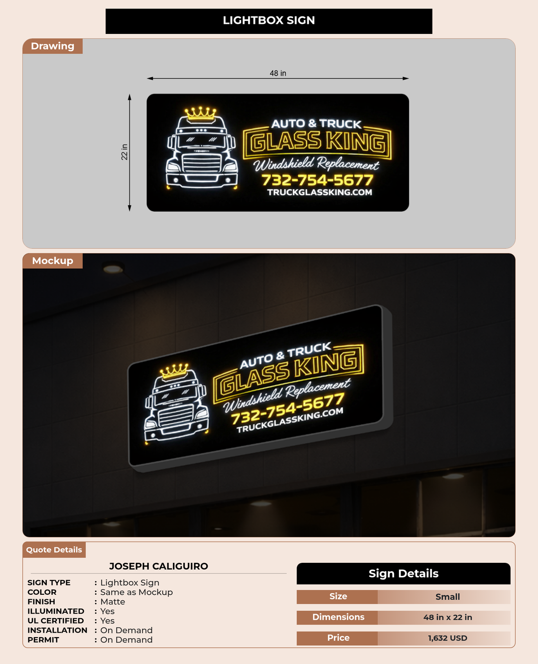CUSTOM MOCKUP SIGN FOR Joseph Caliguiro