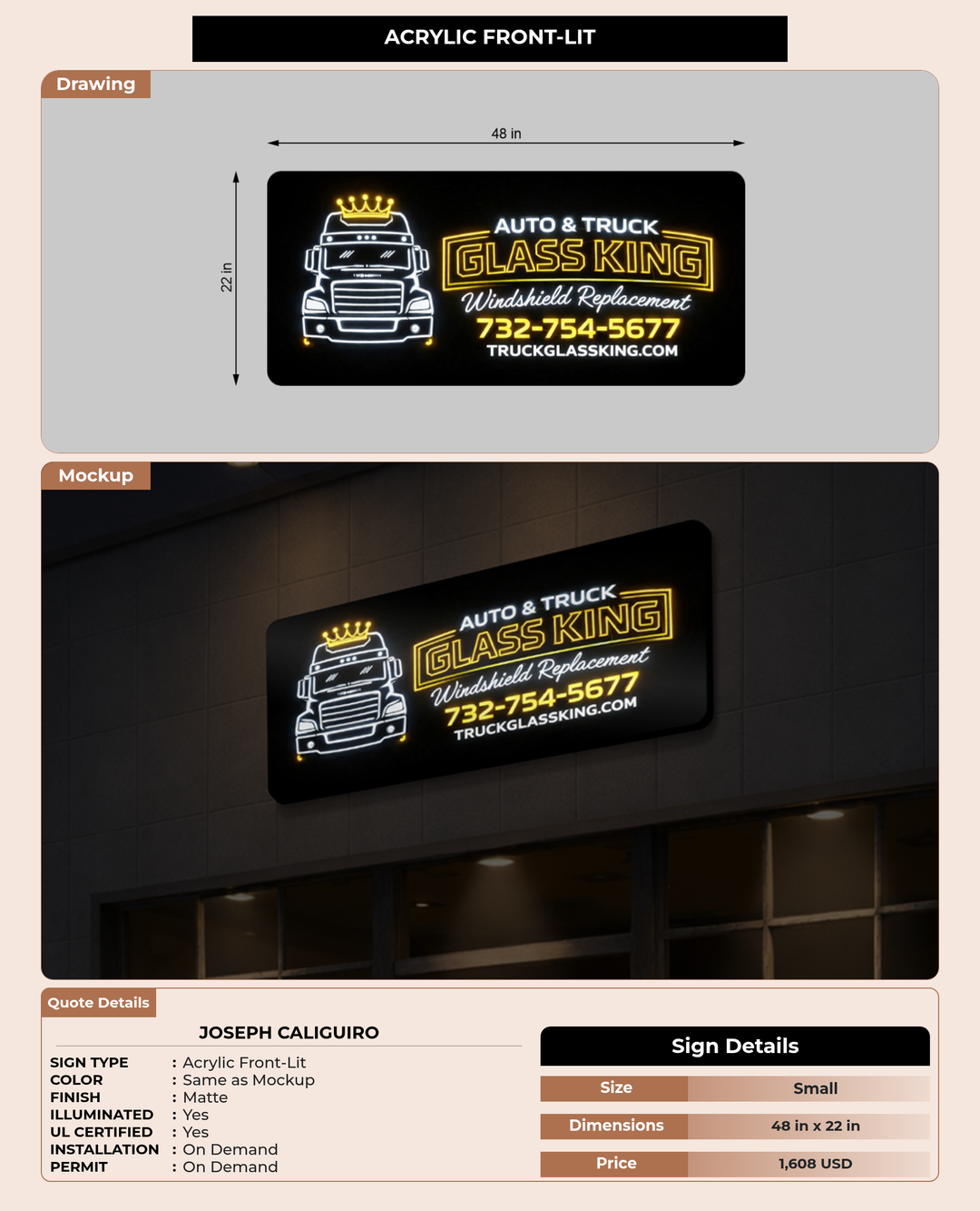 CUSTOM MOCKUP SIGN FOR Joseph Caliguiro