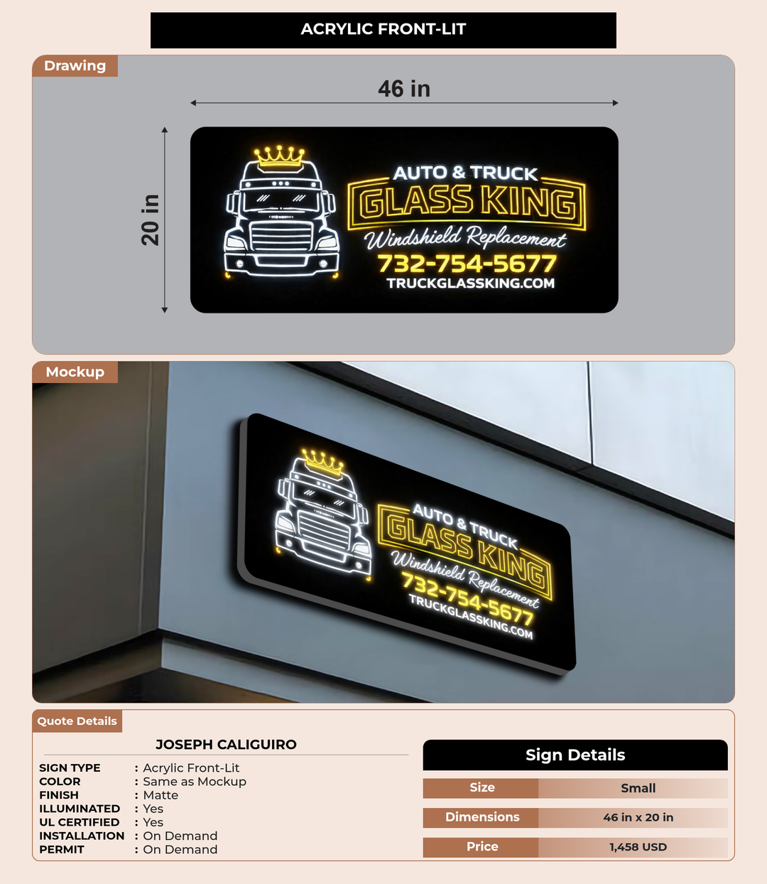 CUSTOM MOCKUP SIGN FOR Joseph Caliguiro