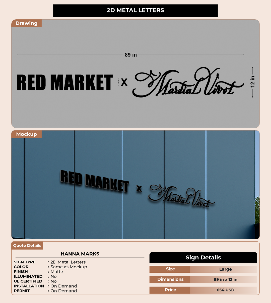 CUSTOM MOCKUP SIGN FOR Hanna Marks