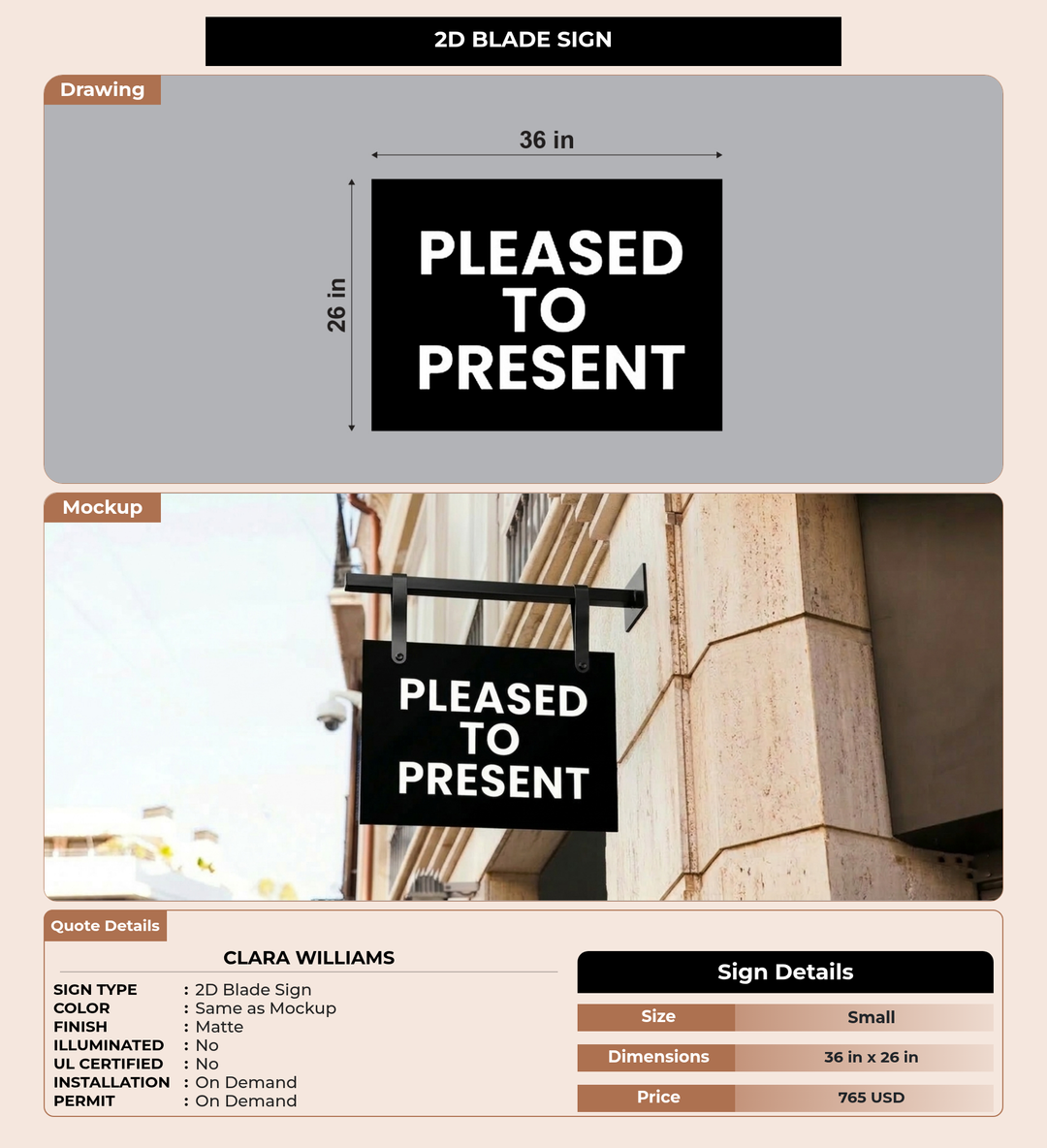 CUSTOM MOCKUP SIGN FOR Clara Williams