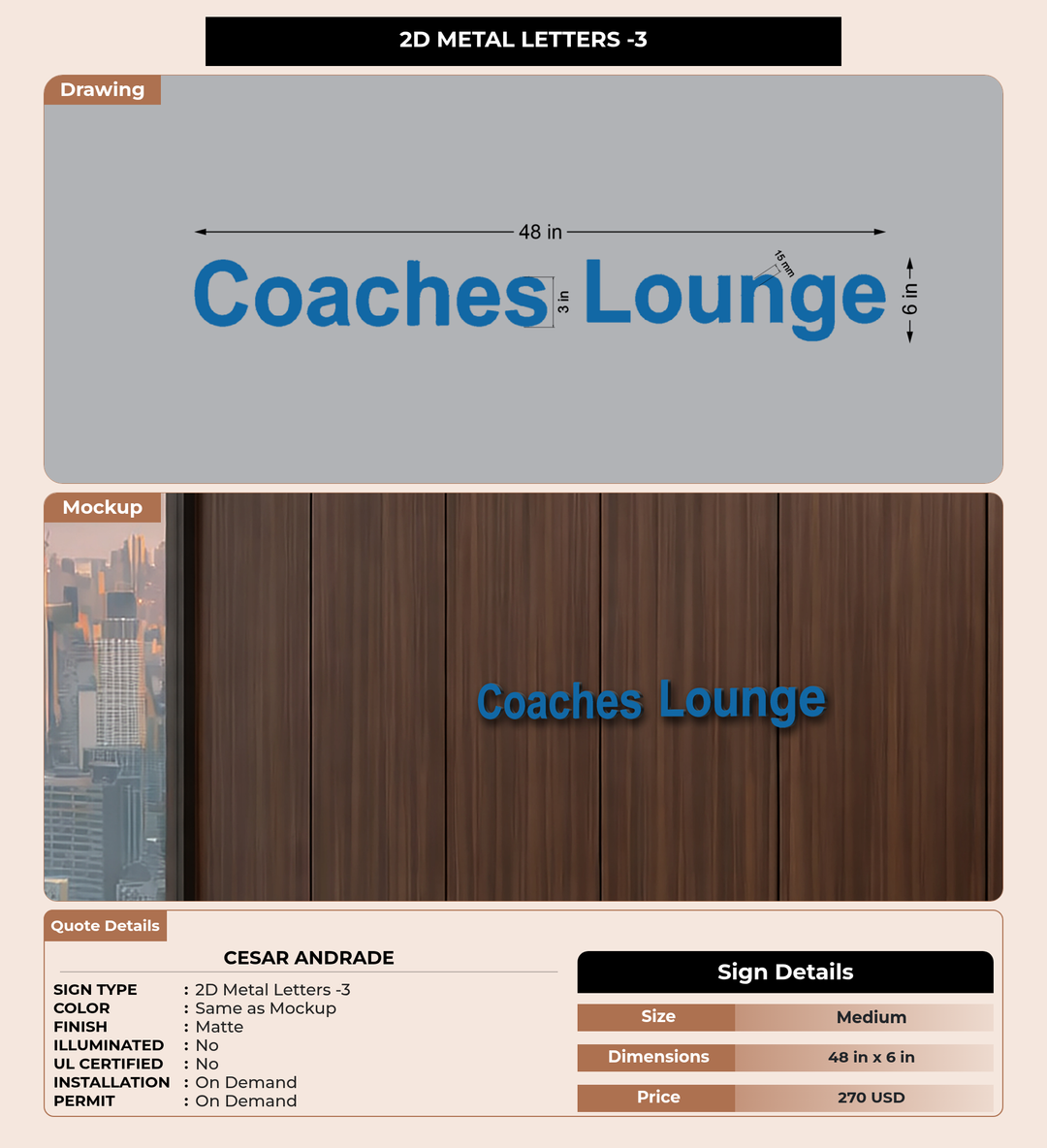 CUSTOM MOCKUP SIGN FOR Cesar Andrade