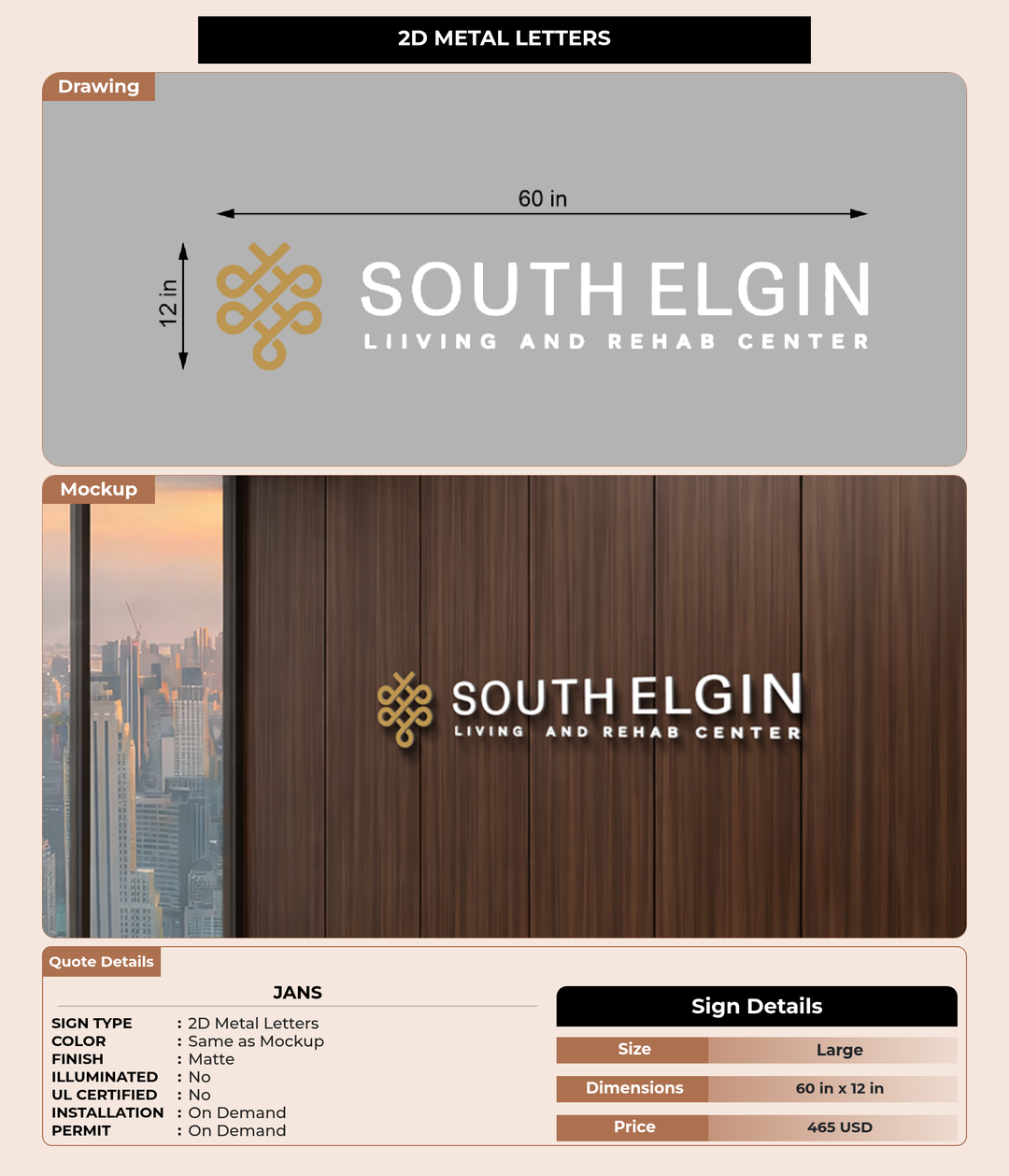 CUSTOM MOCKUP SIGN FOR Jans