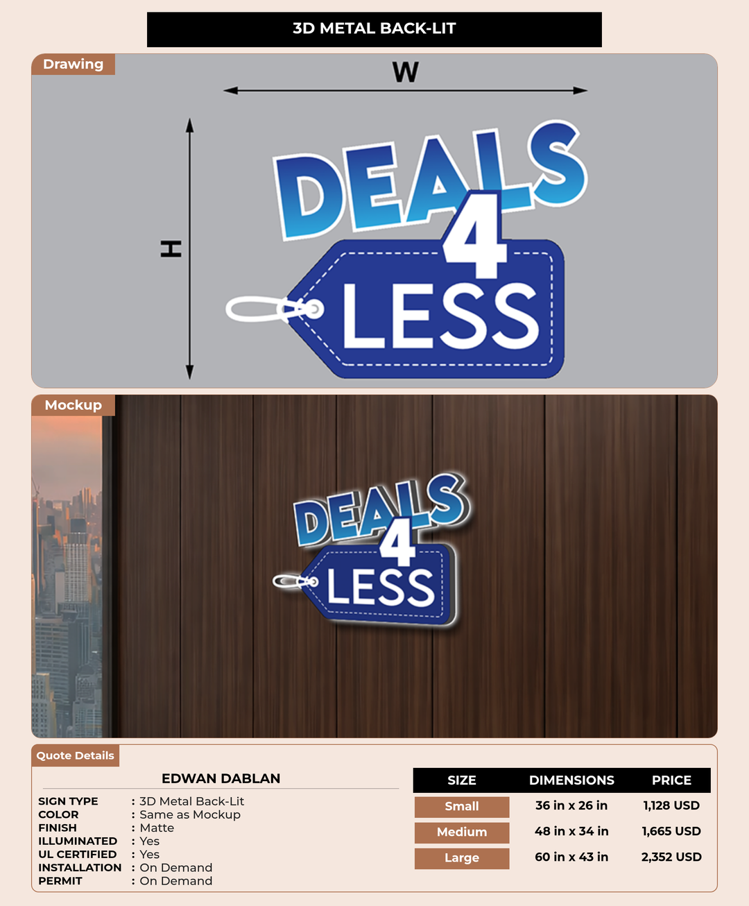 CUSTOM MOCKUP SIGN FOR Edwan Dablan