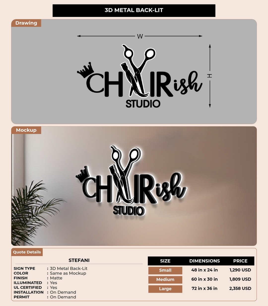 CUSTOM MOCKUP SIGN FOR Stefani