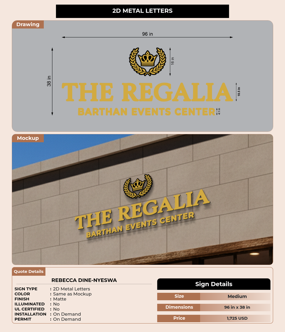 CUSTOM MOCKUP SIGN FOR Rebecca Dine-Nyeswa
