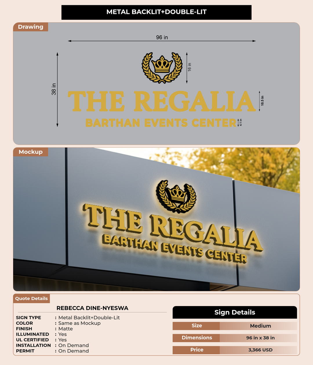 CUSTOM MOCKUP SIGN FOR Rebecca Dine-Nyeswa
