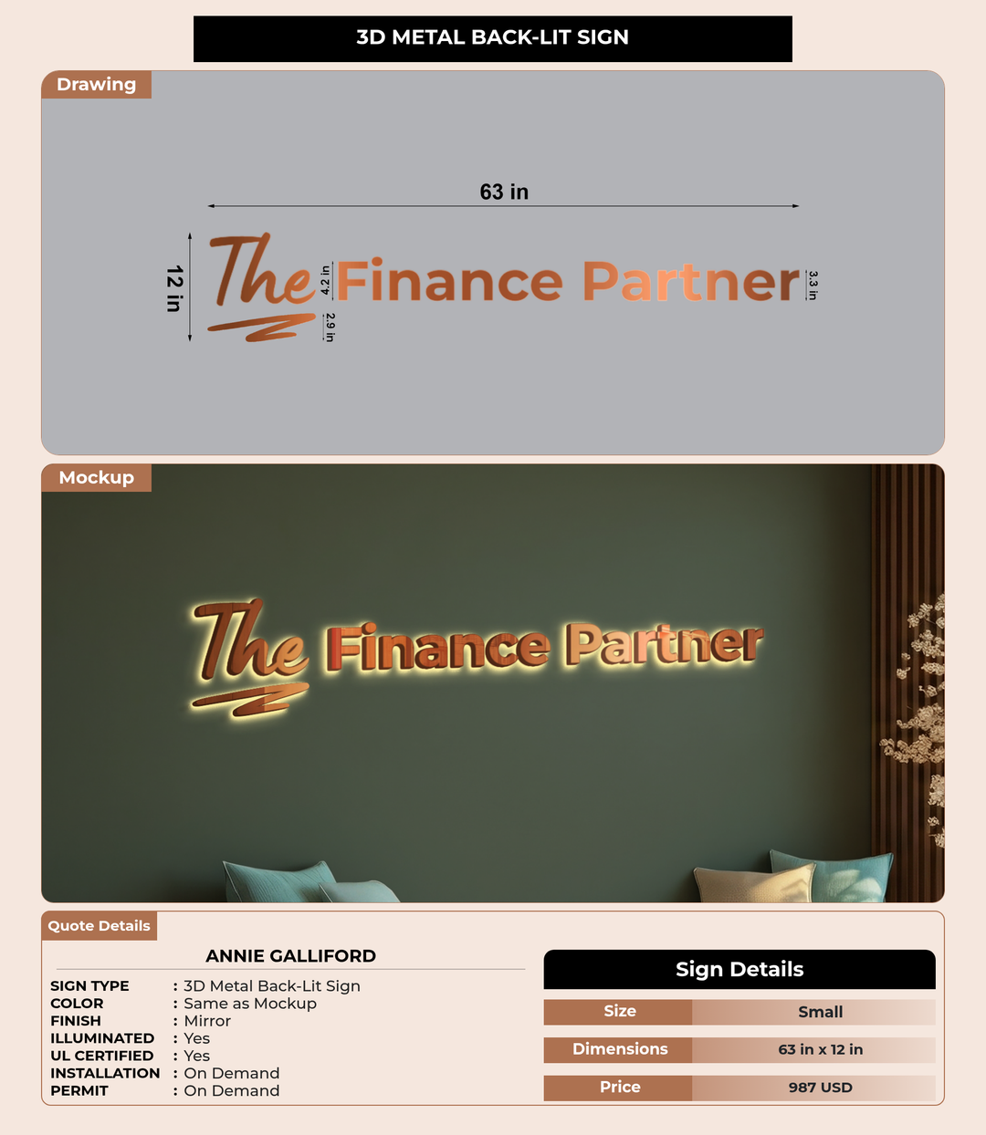 CUSTOM MOCKUP SIGN FOR Annie Galliford