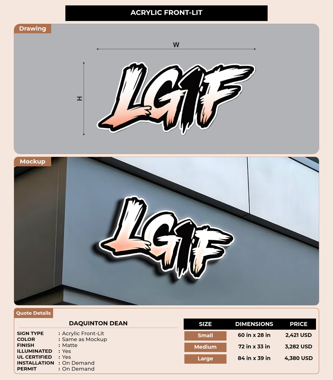 CUSTOM MOCKUP SIGN FOR DaQuinton Dean