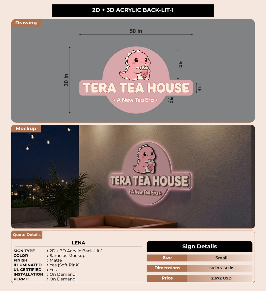 CUSTOM MOCKUP SIGN FOR Lena