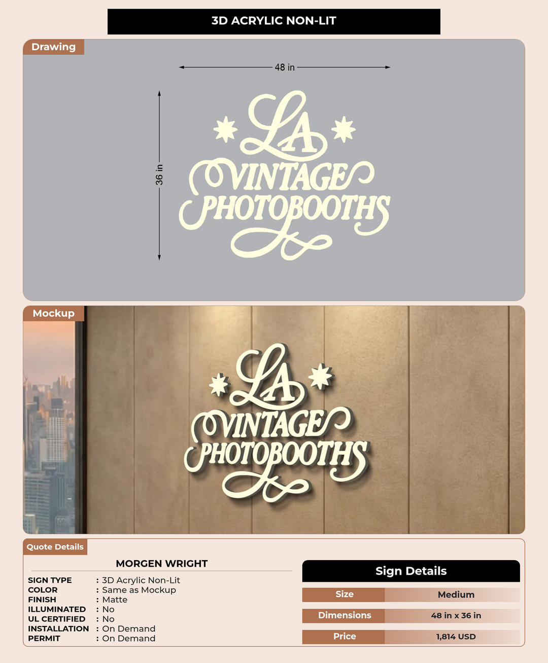 CUSTOM MOCKUP SIGN FOR Morgen Wright