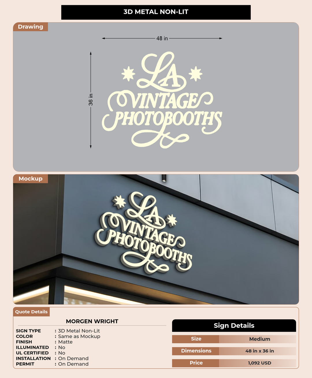 CUSTOM MOCKUP SIGN FOR Morgen Wright