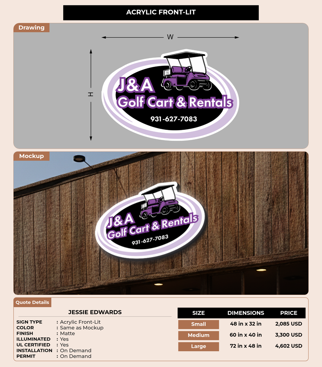 CUSTOM MOCKUP SIGN FOR Jessie Edwards