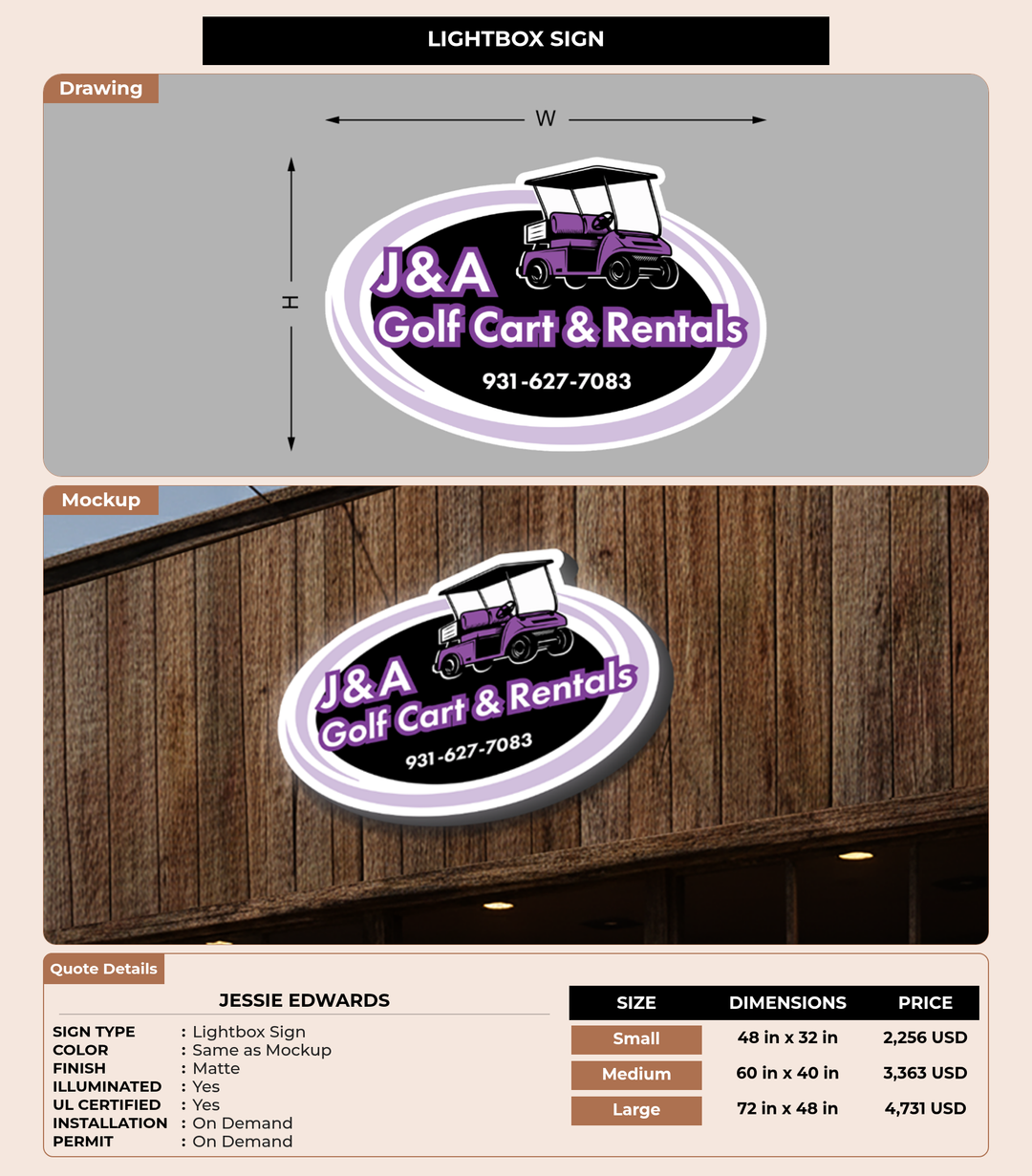 CUSTOM MOCKUP SIGN FOR Jessie Edwards