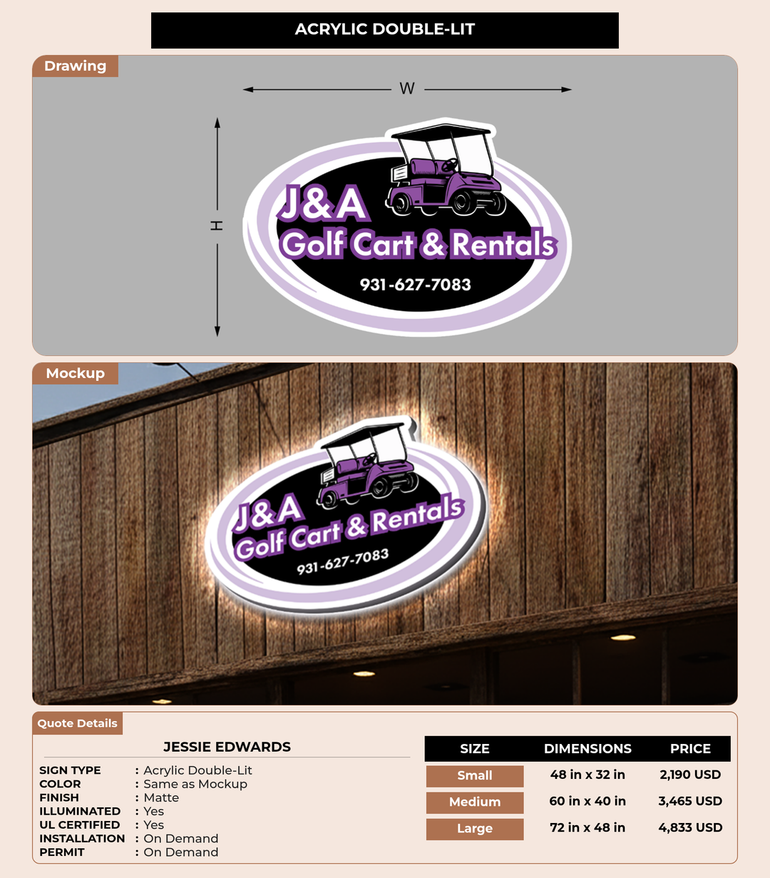 CUSTOM MOCKUP SIGN FOR Jessie Edwards
