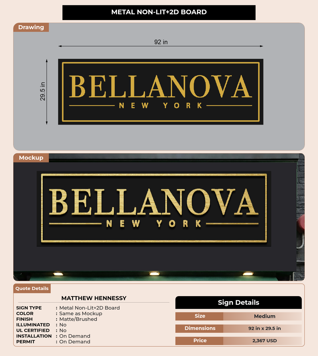 CUSTOM MOCKUP SIGN FOR Matthew Hennessy