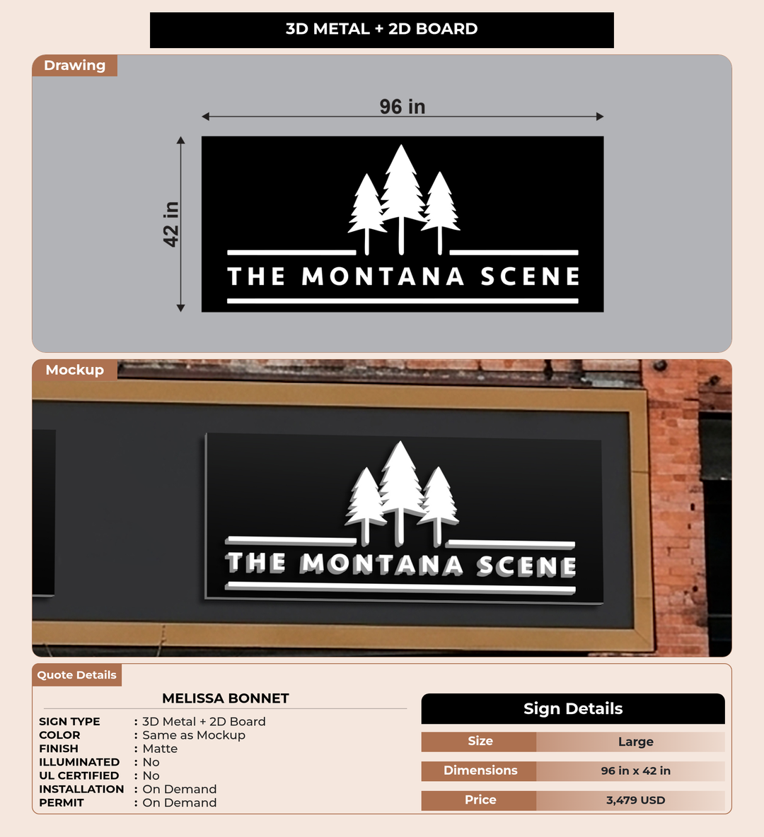CUSTOM MOCKUP SIGN FOR Melissa Bonnet