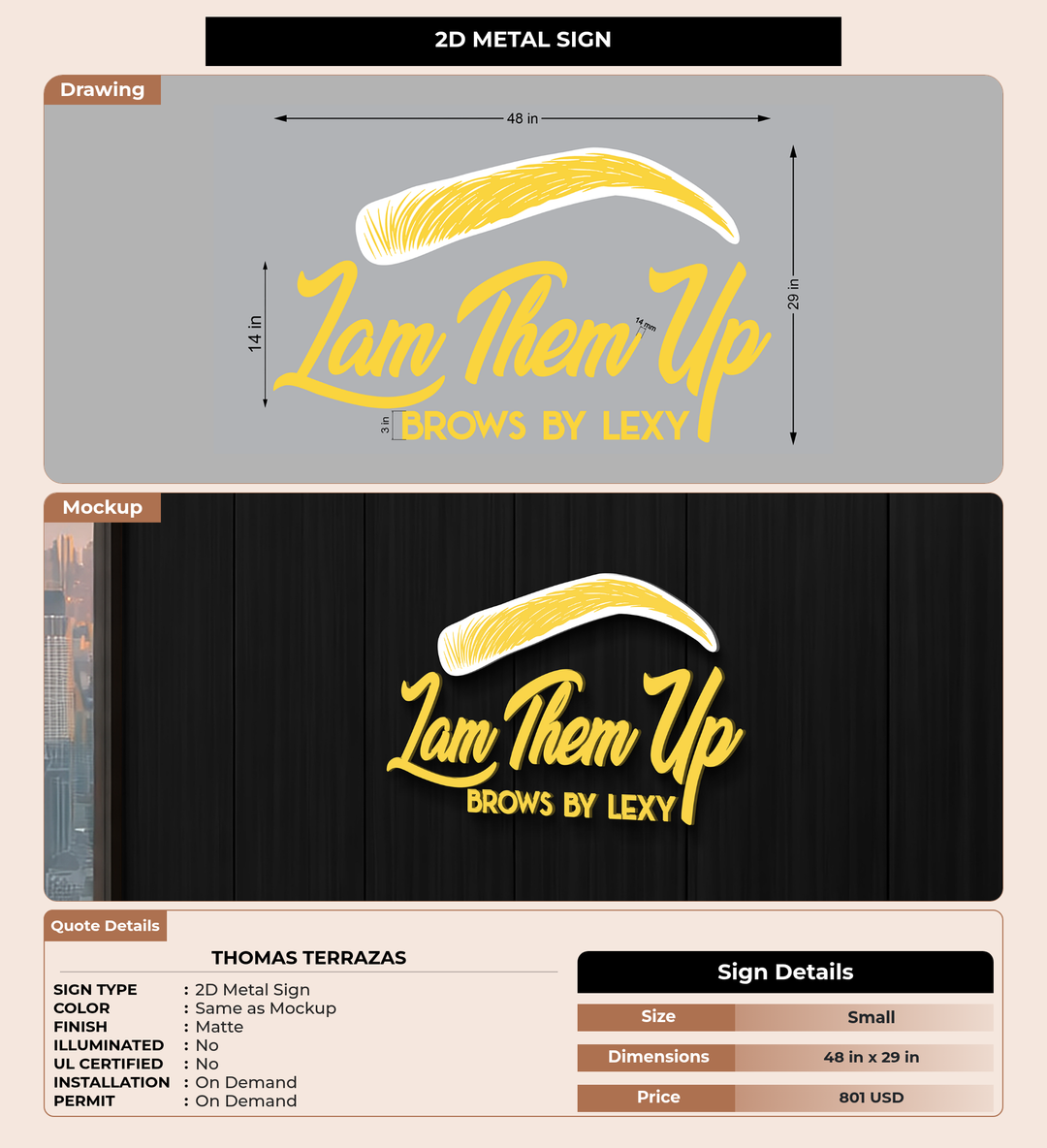 CUSTOM MOCKUP SIGN FOR Thomas Terrazas