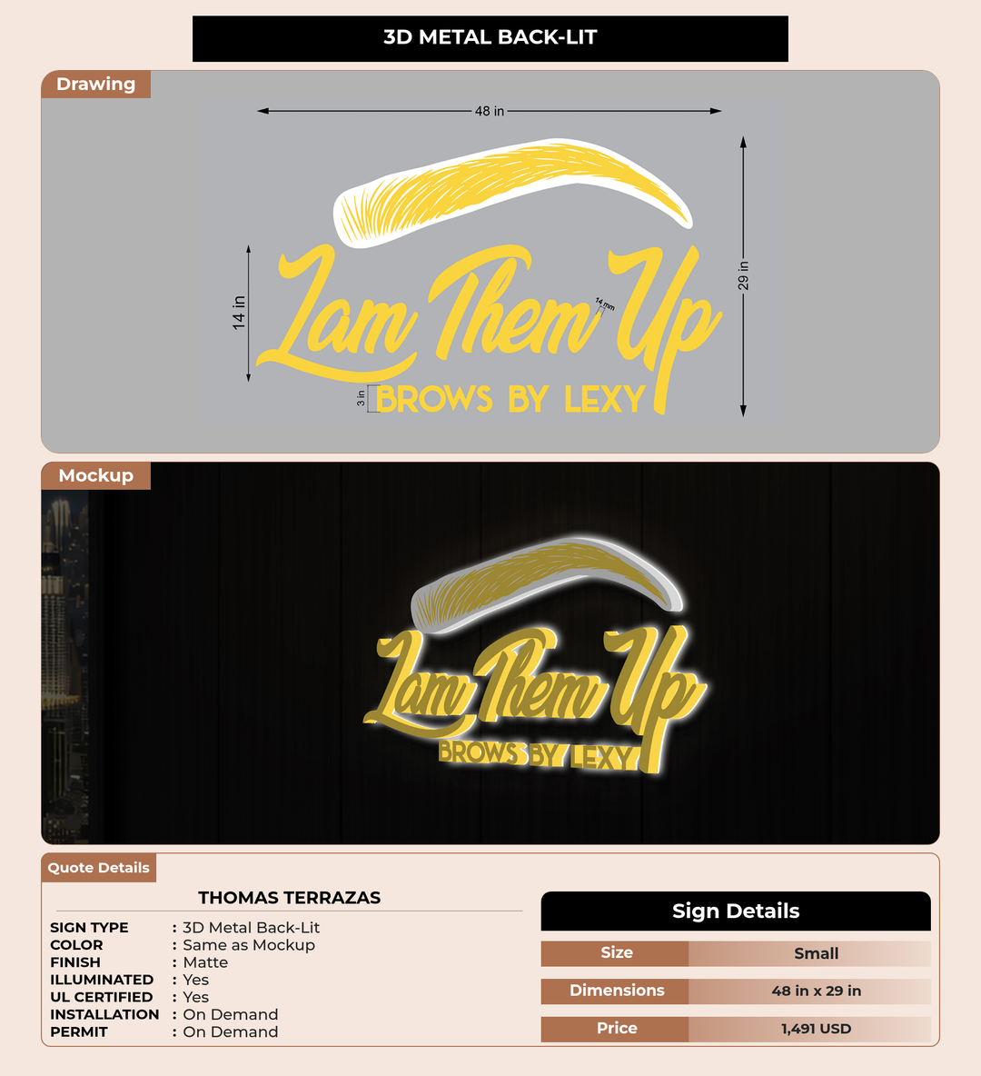 CUSTOM MOCKUP SIGN FOR Thomas Terrazas