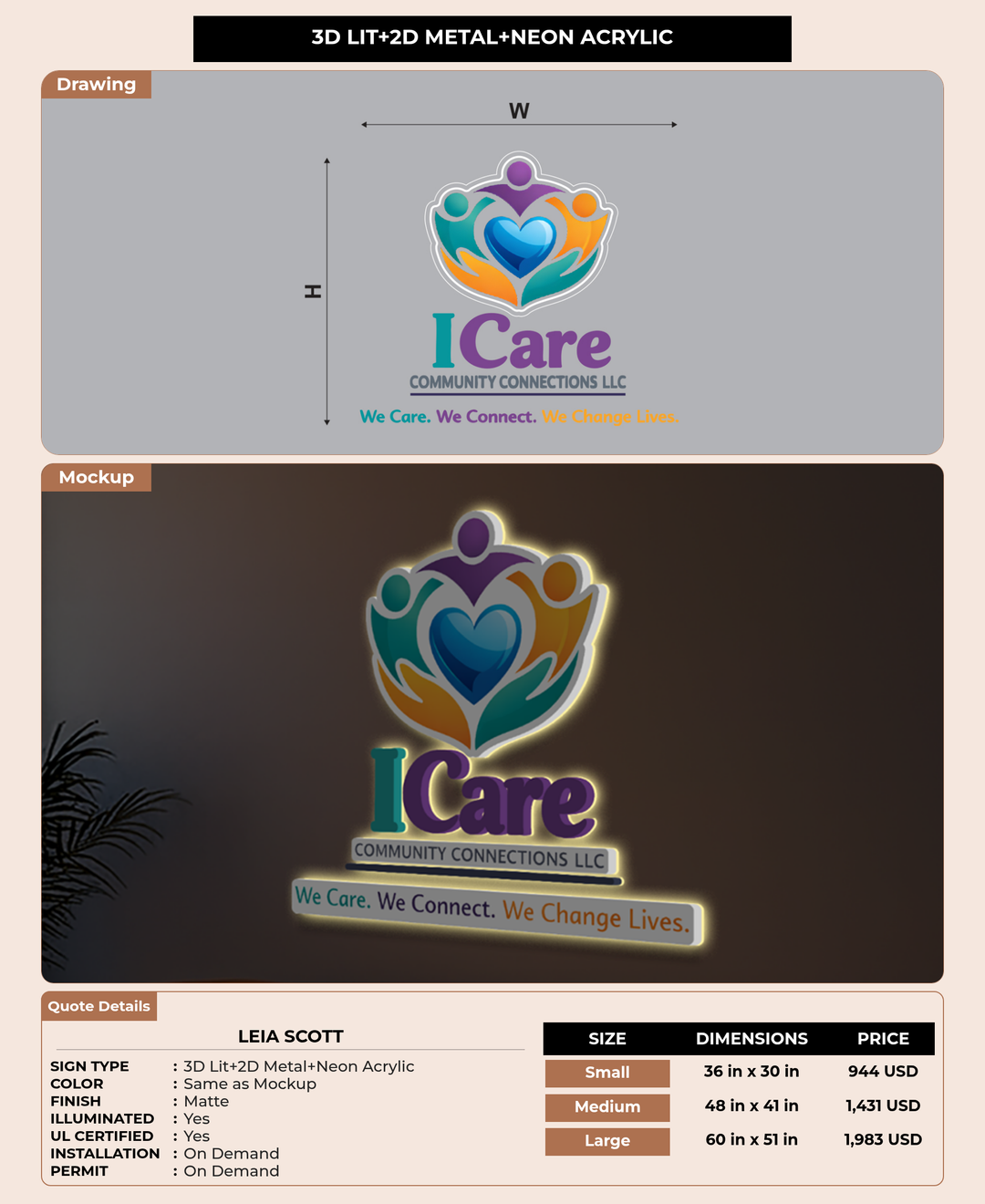 CUSTOM MOCKUP SIGN FOR Leia Scott