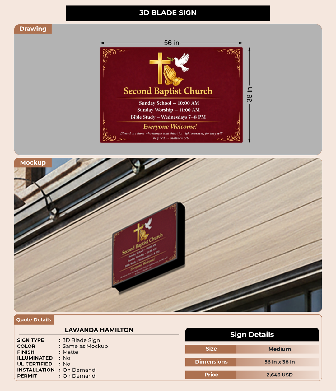 CUSTOM MOCKUP SIGN FOR Lawanda Hamilton