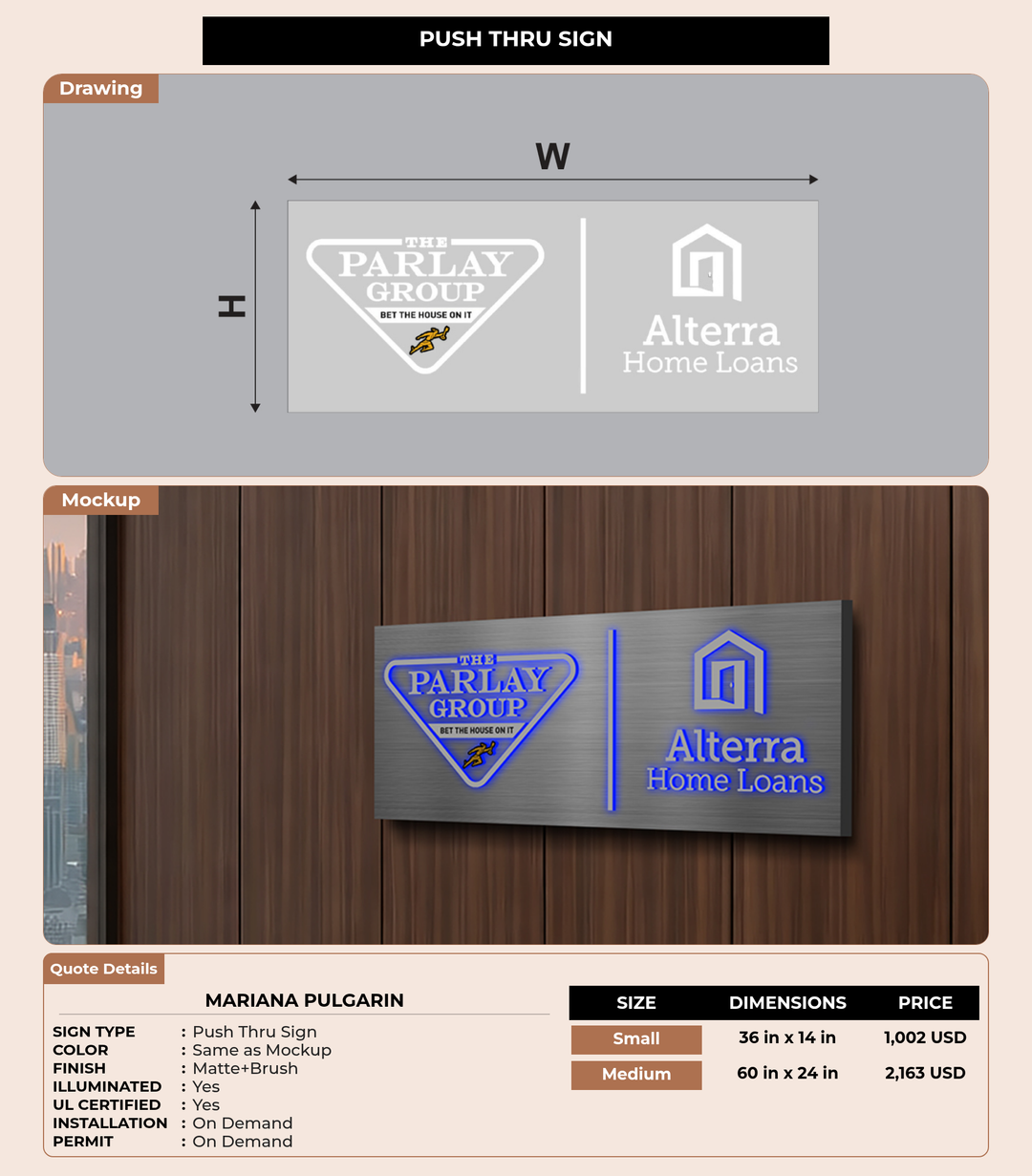 CUSTOM MOCKUP SIGN FOR Mariana Pulgarin