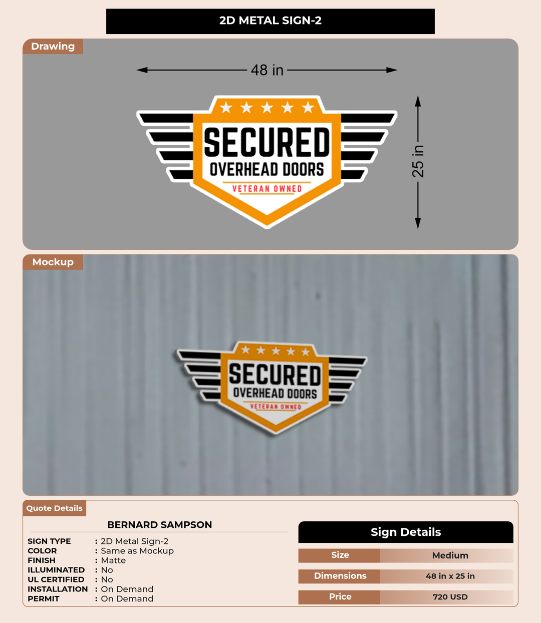 CUSTOM MOCKUP SIGN FOR bernard Sampson
