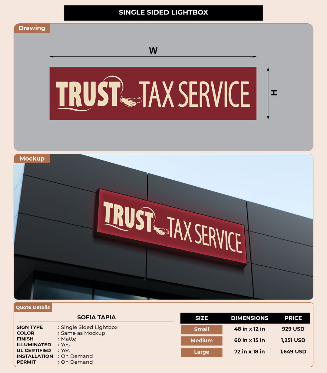 CUSTOM MOCKUP SIGN FOR Sofia Tapia