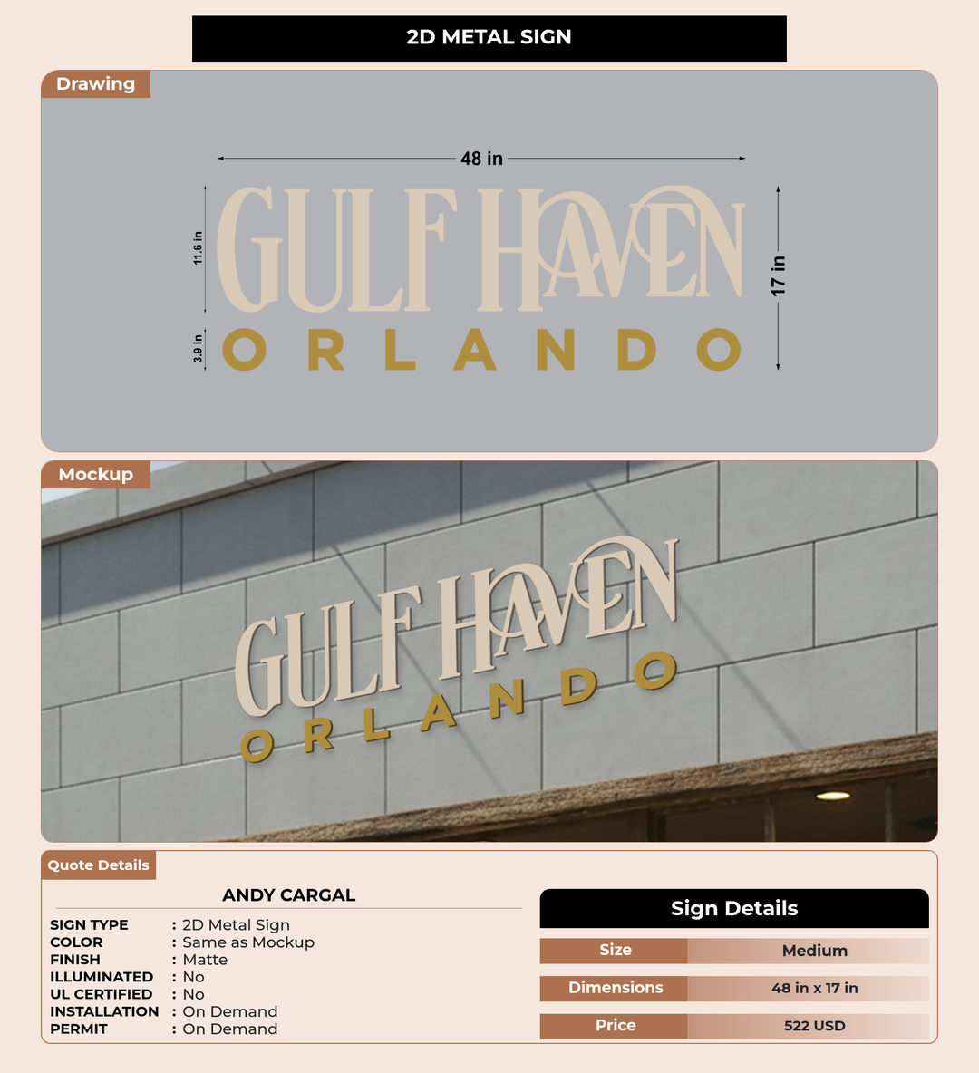 CUSTOM MOCKUP SIGN FOR Andy Cargal