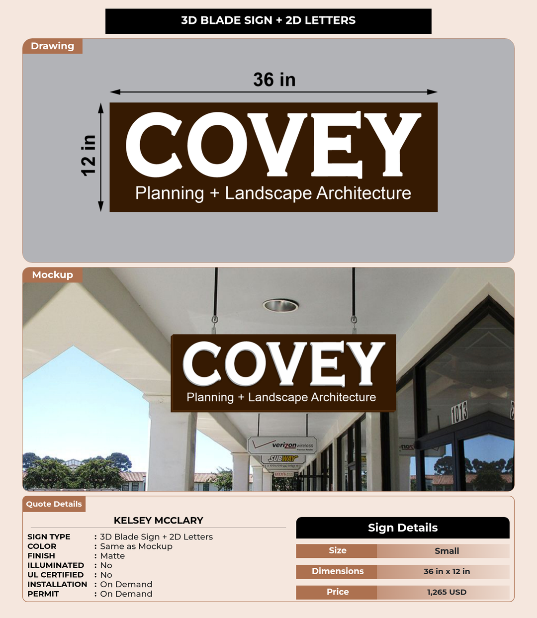 CUSTOM MOCKUP SIGN FOR Kelsey McClary