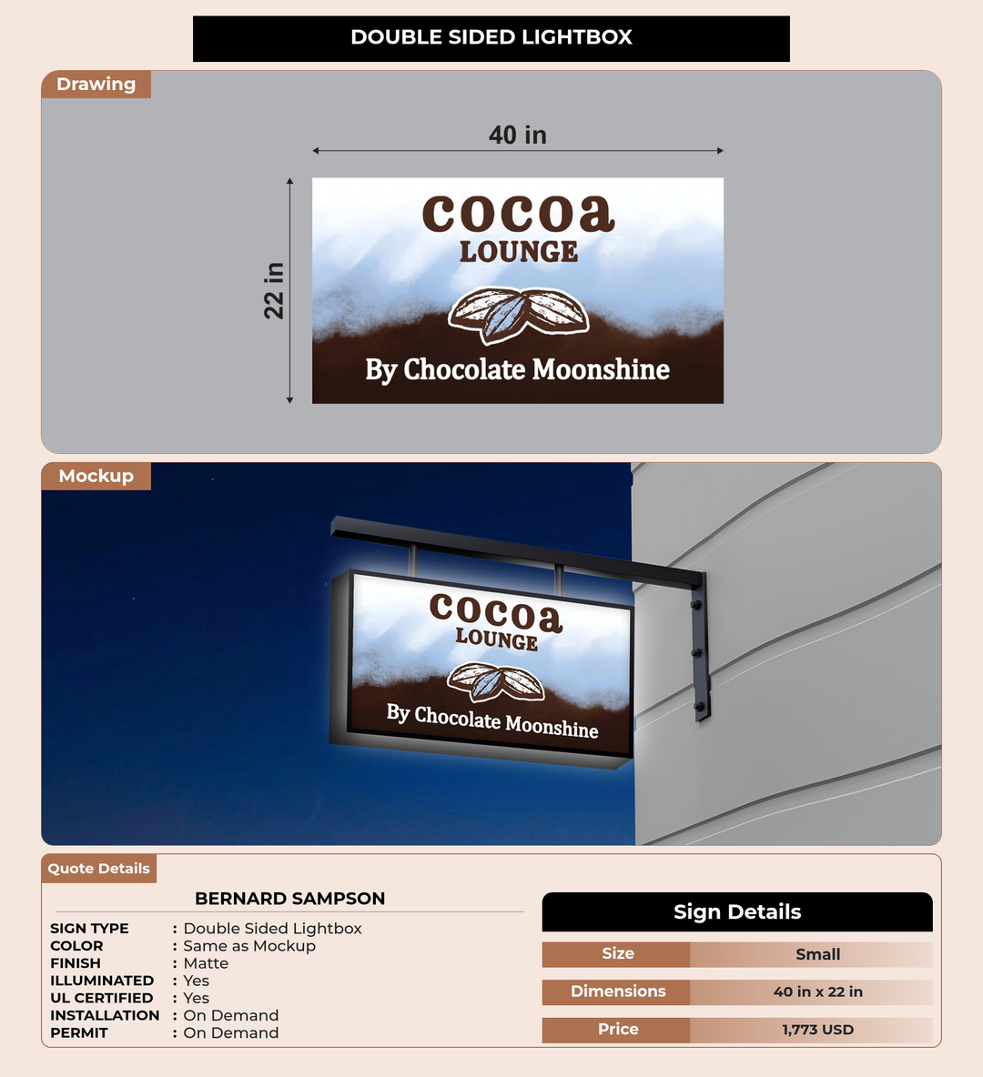CUSTOM MOCKUP SIGN FOR bernard Sampson