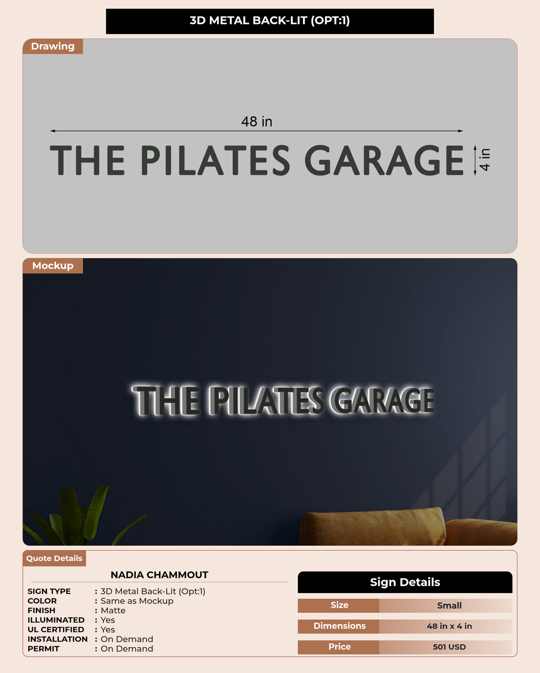 CUSTOM MOCKUP SIGN FOR Nadia Chammout