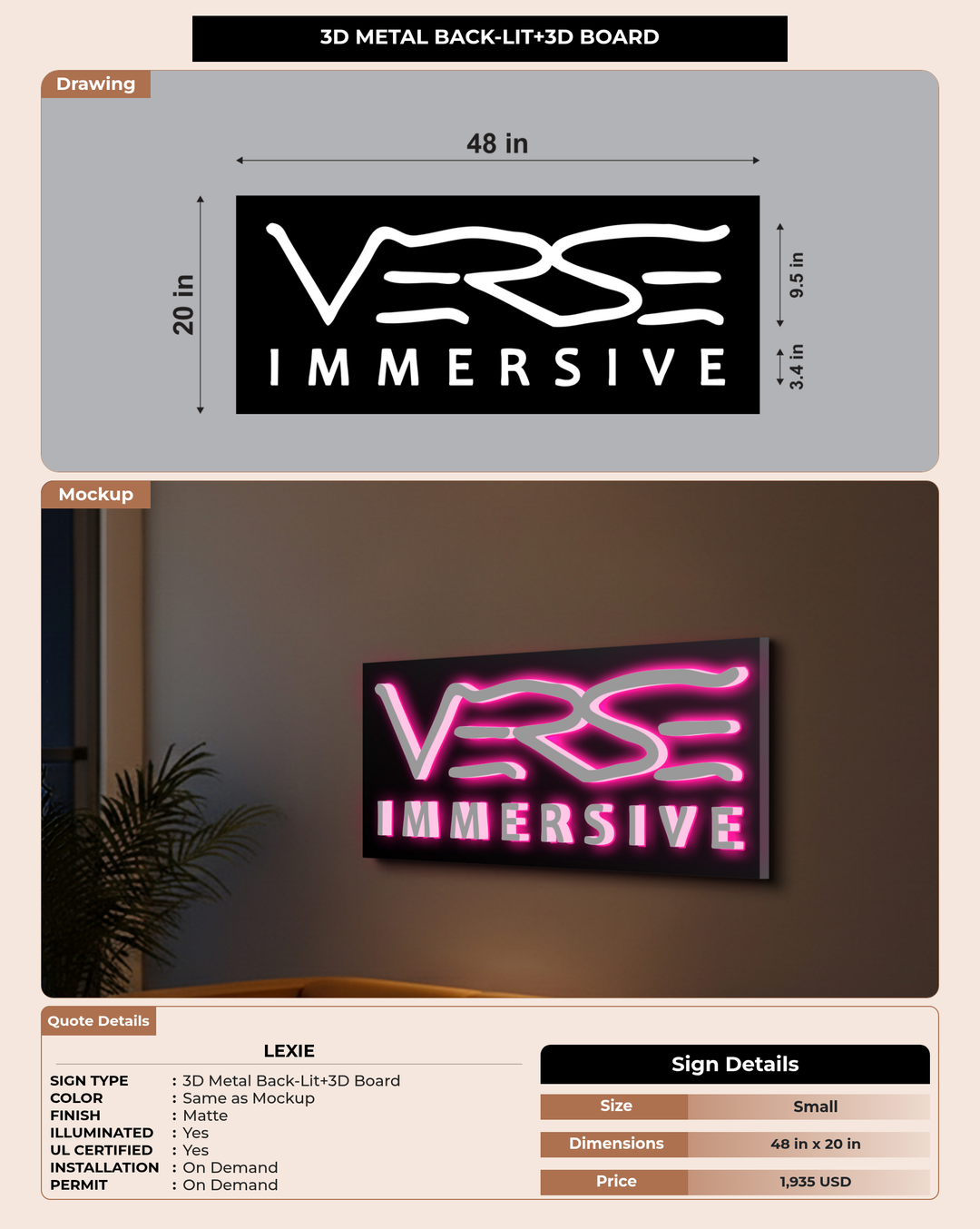 CUSTOM MOCKUP SIGN FOR Lexie