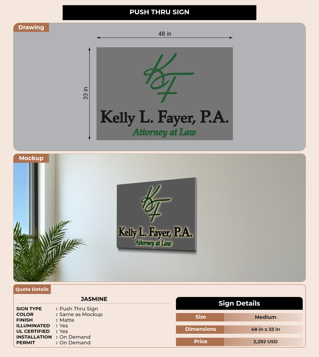 CUSTOM MOCKUP SIGN FOR Jasmine
