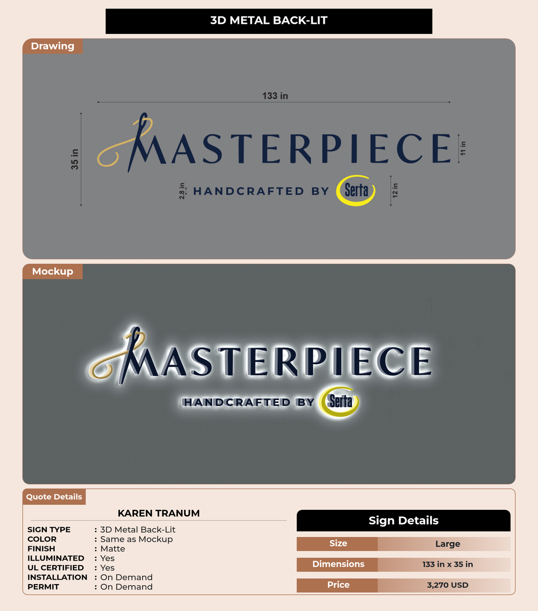 CUSTOM MOCKUP SIGN FOR Karen Tranum