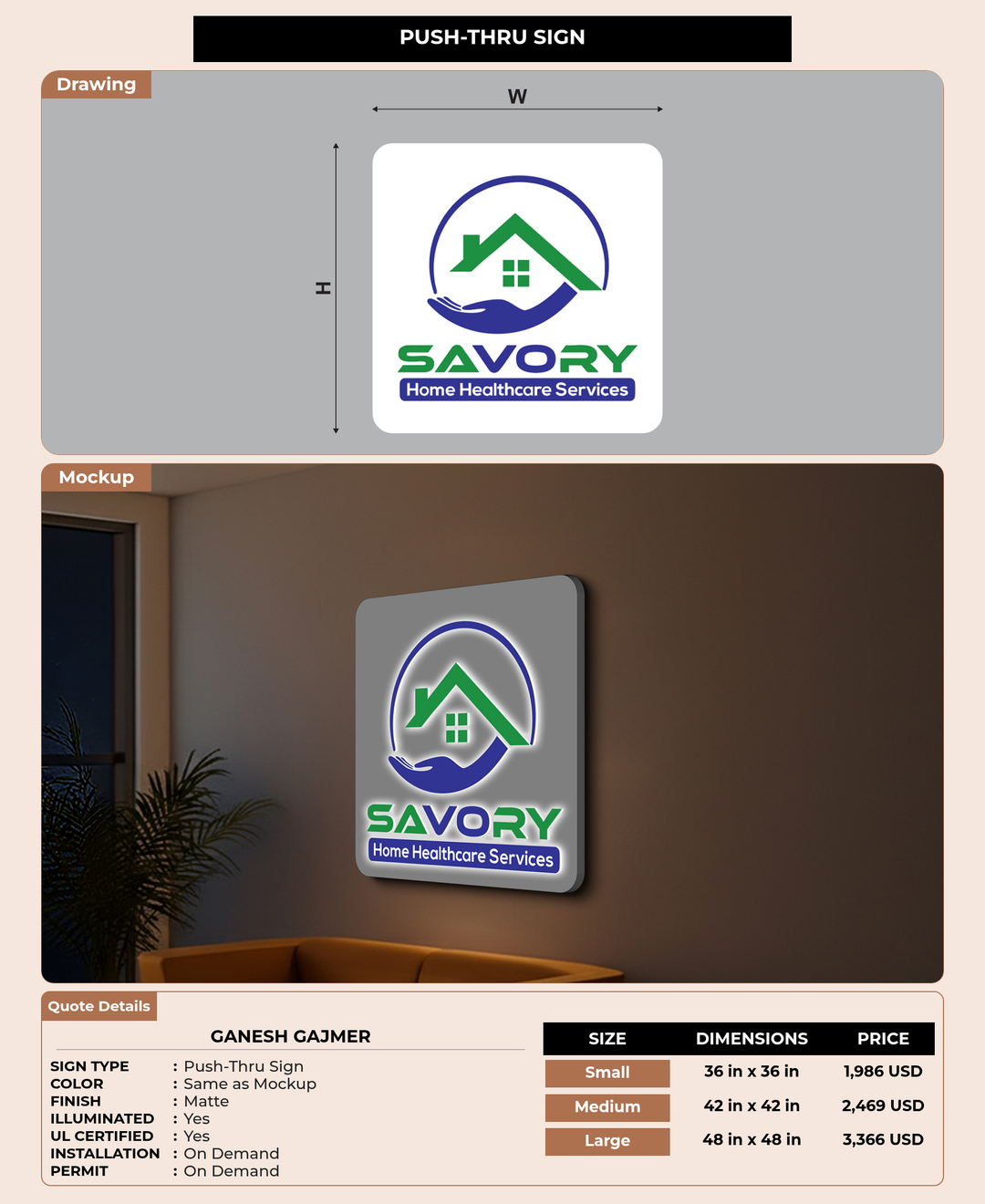 CUSTOM MOCKUP SIGN FOR GANESH GAJMER