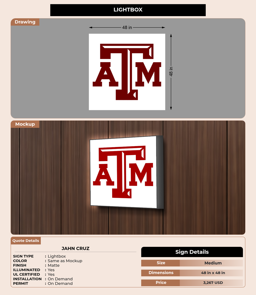 CUSTOM MOCKUP SIGN FOR Jahn Cruz