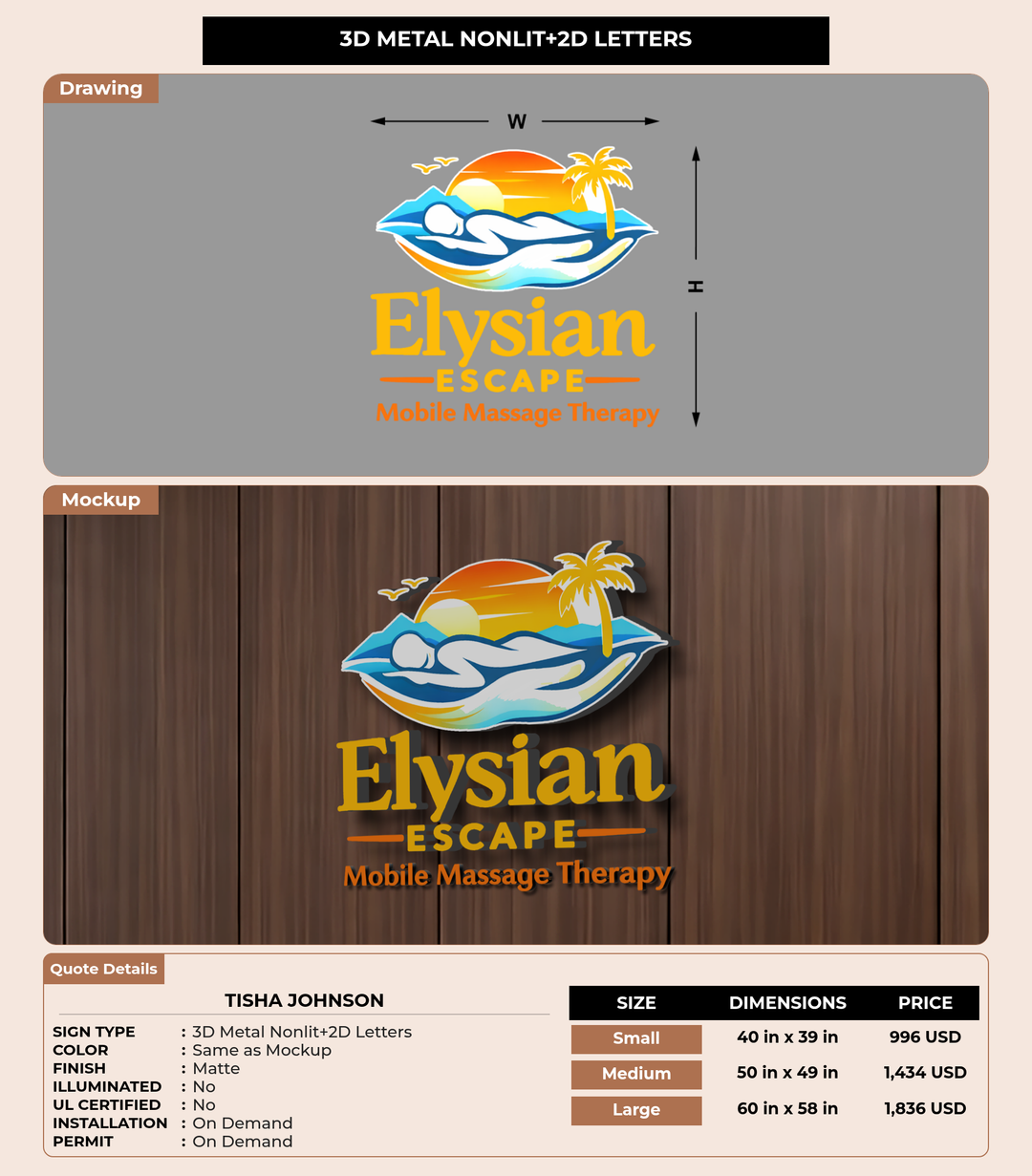 CUSTOM MOCKUP SIGN FOR Tisha Johnson